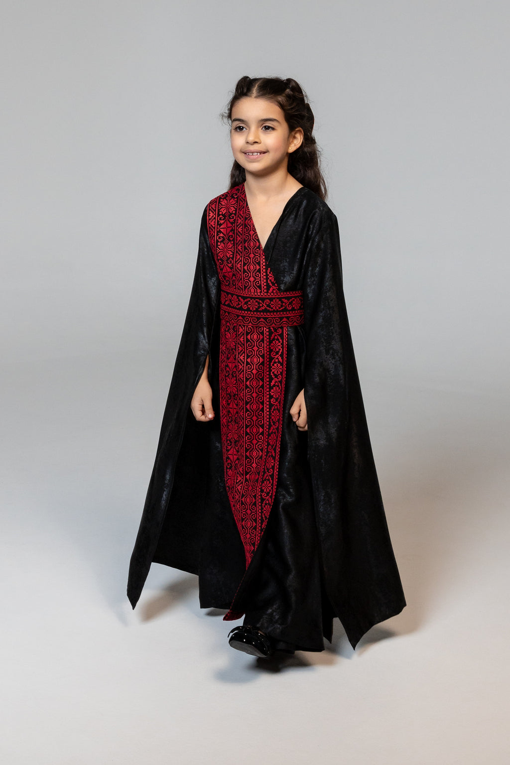 Kids Black Wrap Abaya