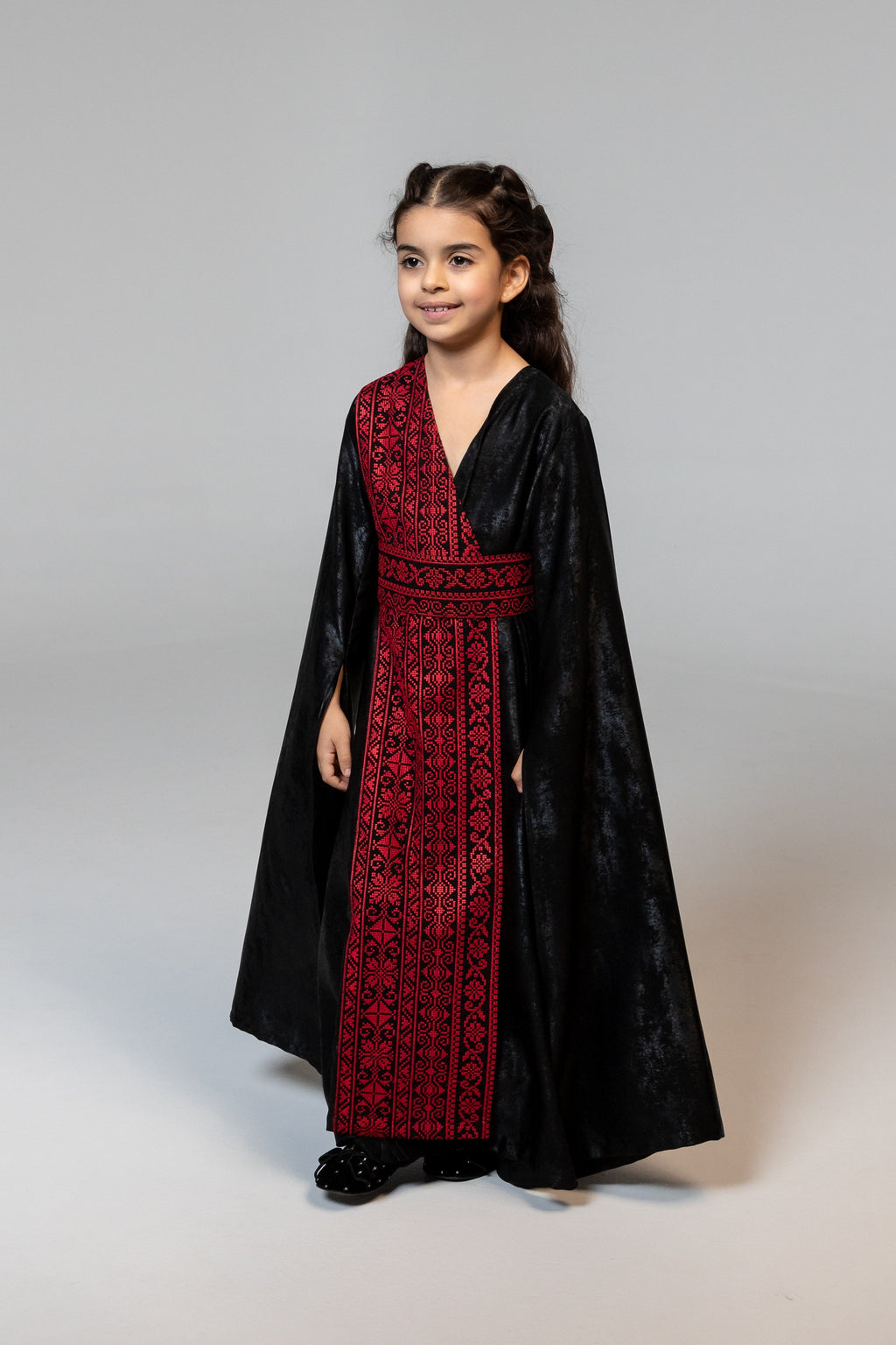 Kids Black Wrap Abaya