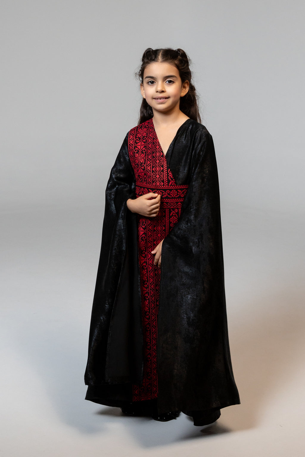 Kids Black Wrap Abaya