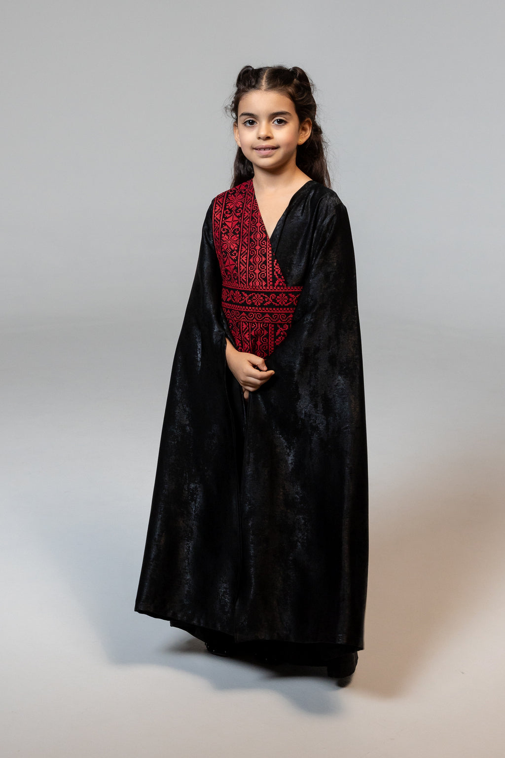 Kids Black Wrap Abaya