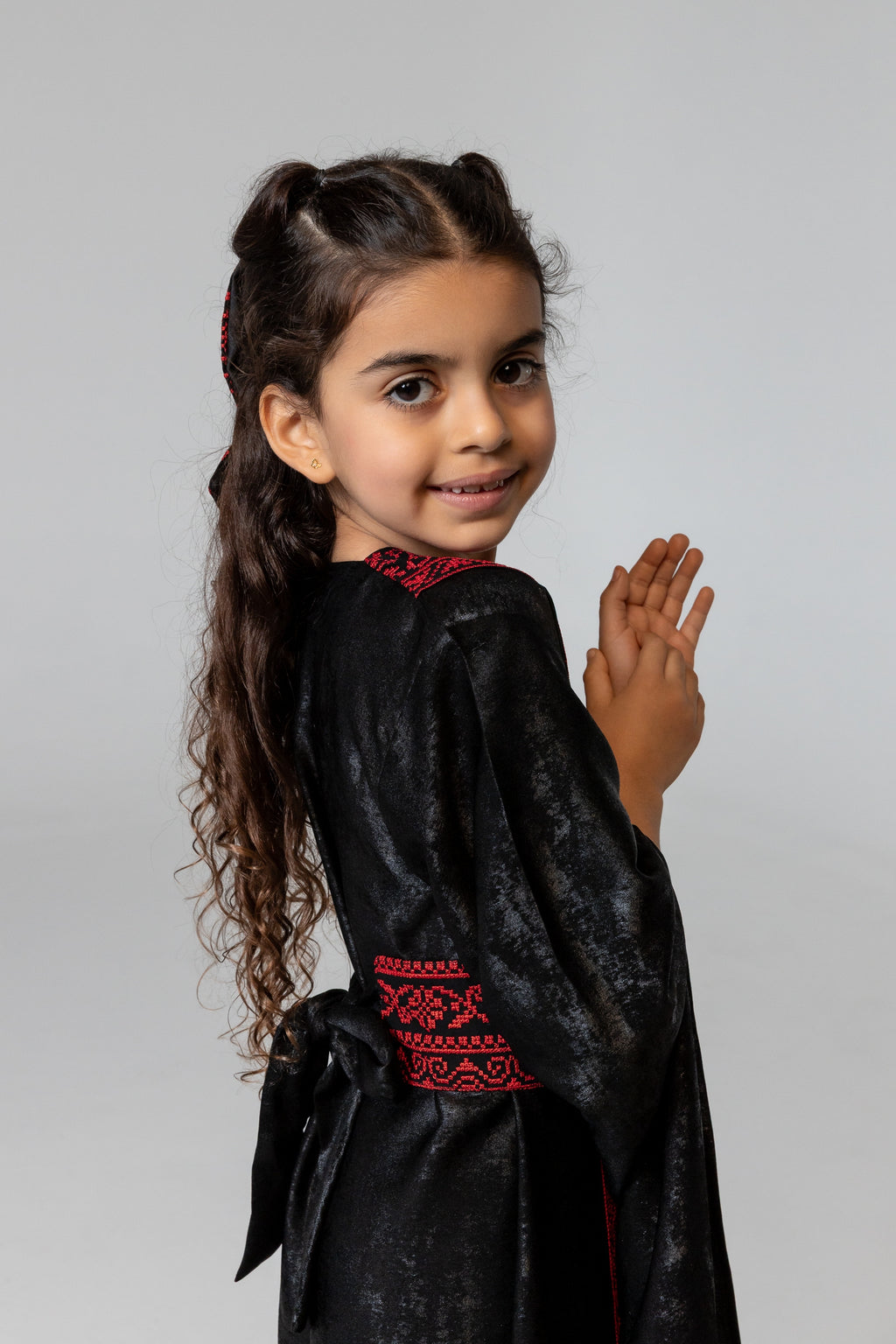 Kids Black Wrap Abaya