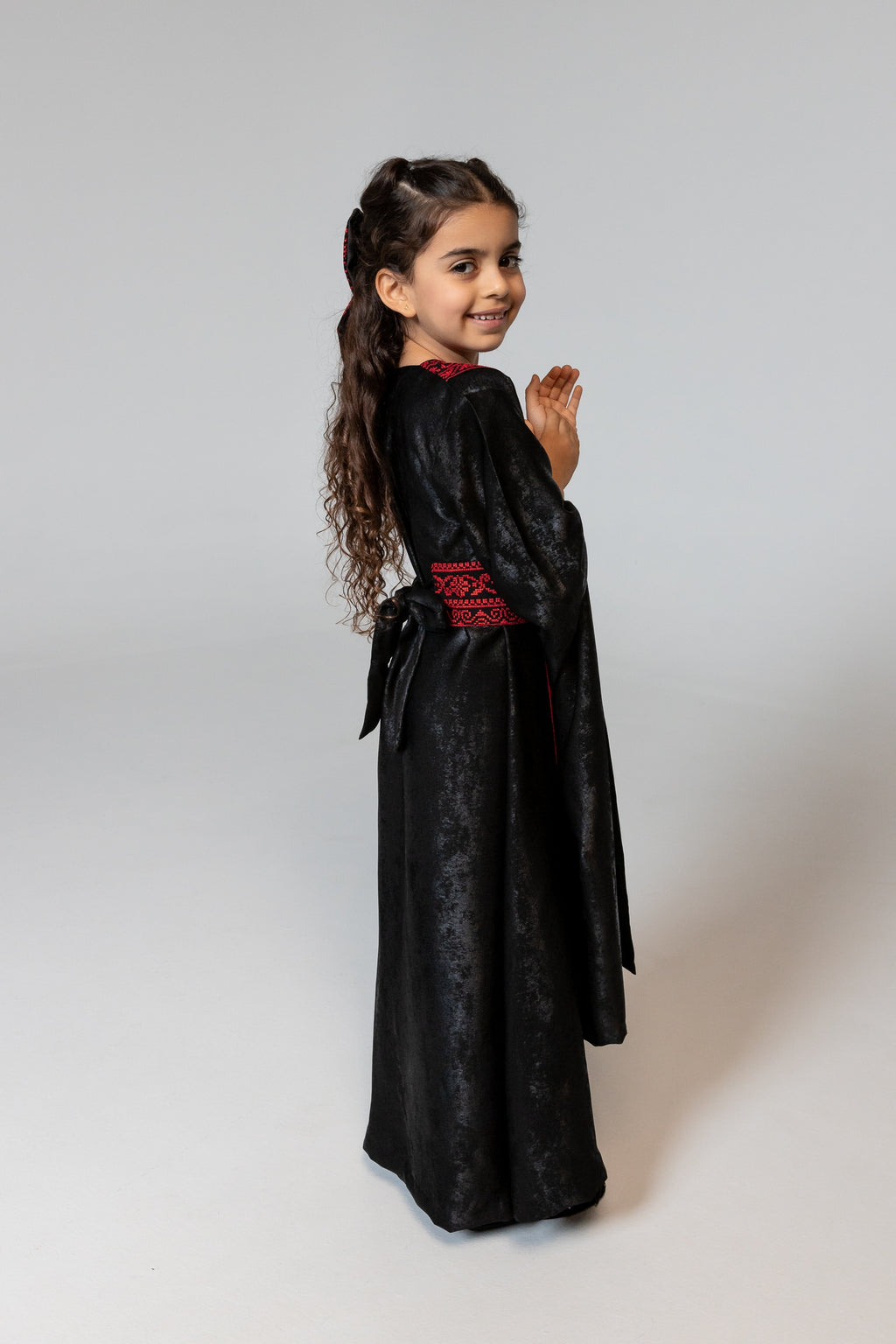 Kids Black Wrap Abaya