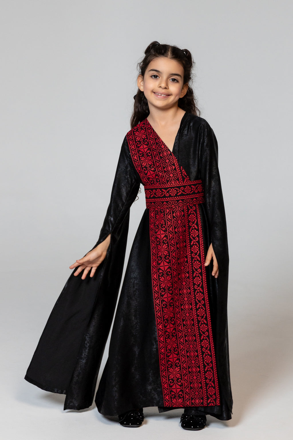 Kids Black Wrap Abaya