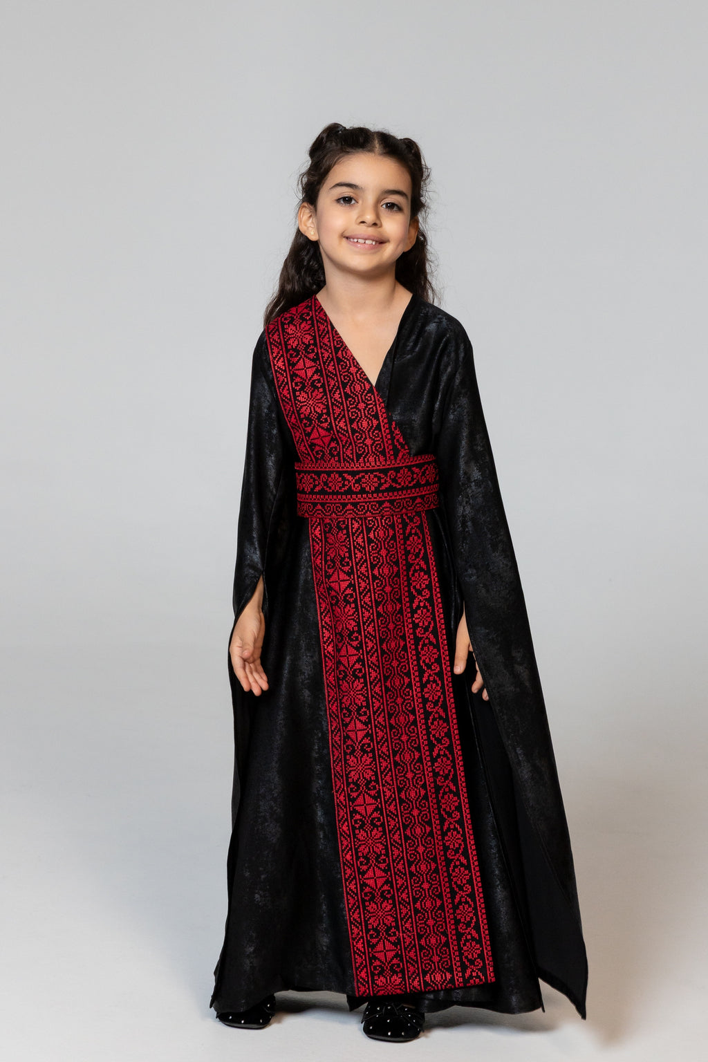 Kids Black Wrap Abaya