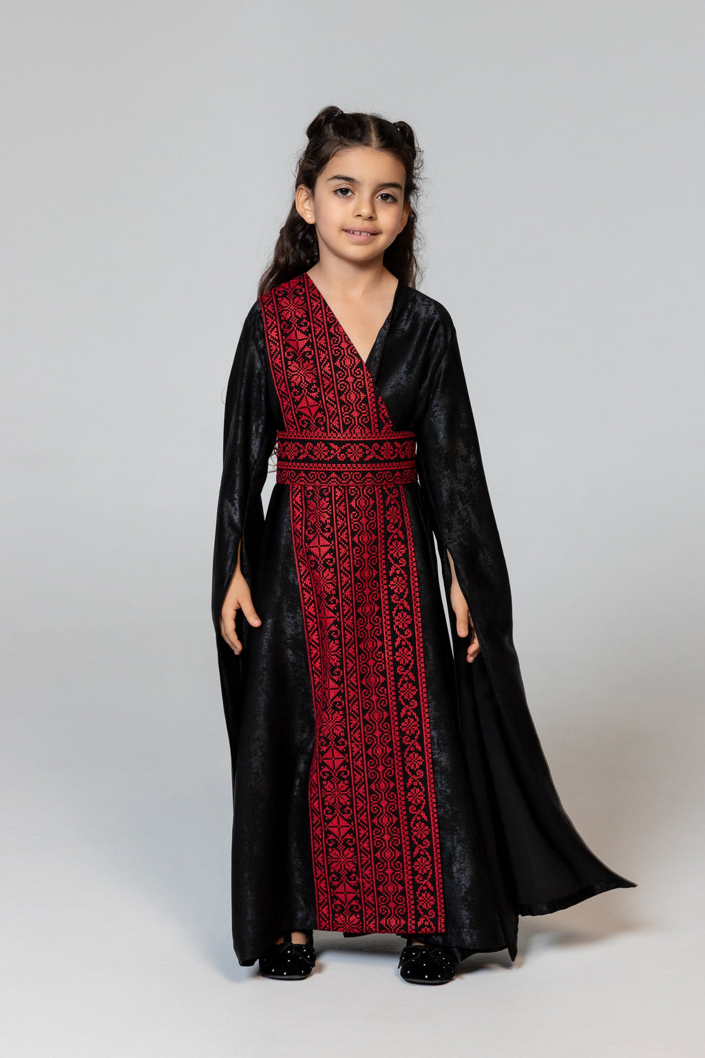 Kids Black Wrap Abaya