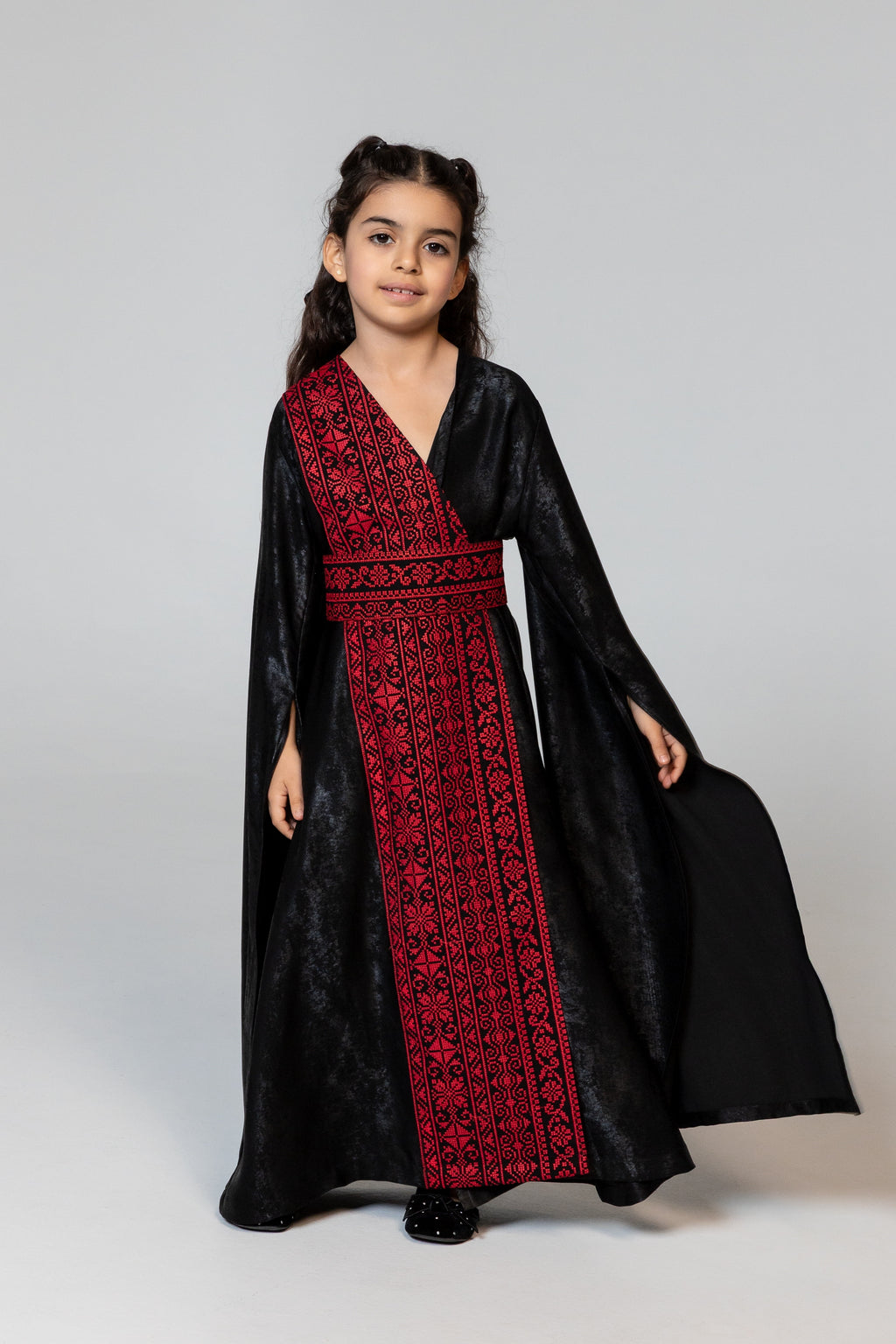 Kids Black Wrap Abaya