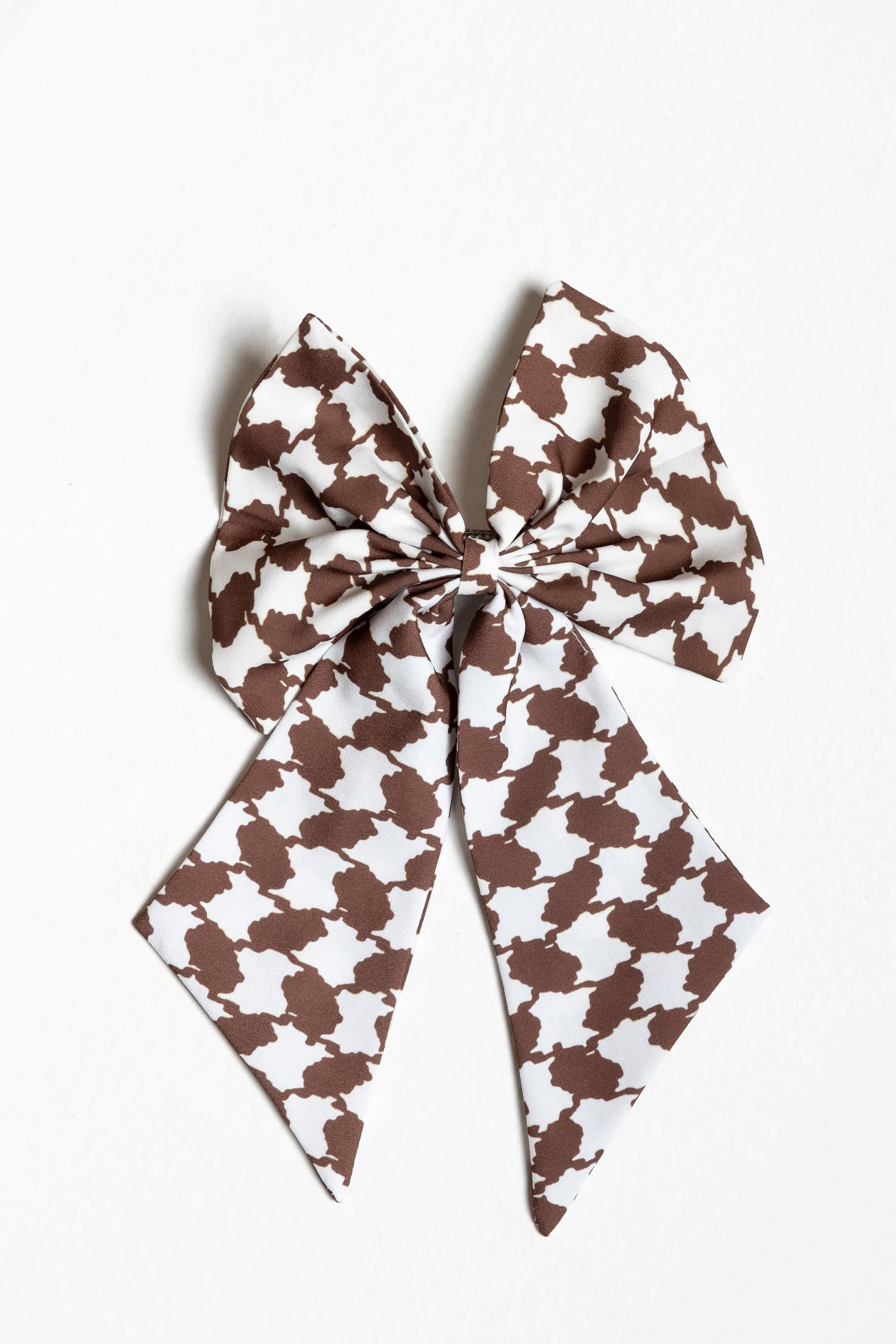 Brown Keffiyeh Print Bow Hair Clip