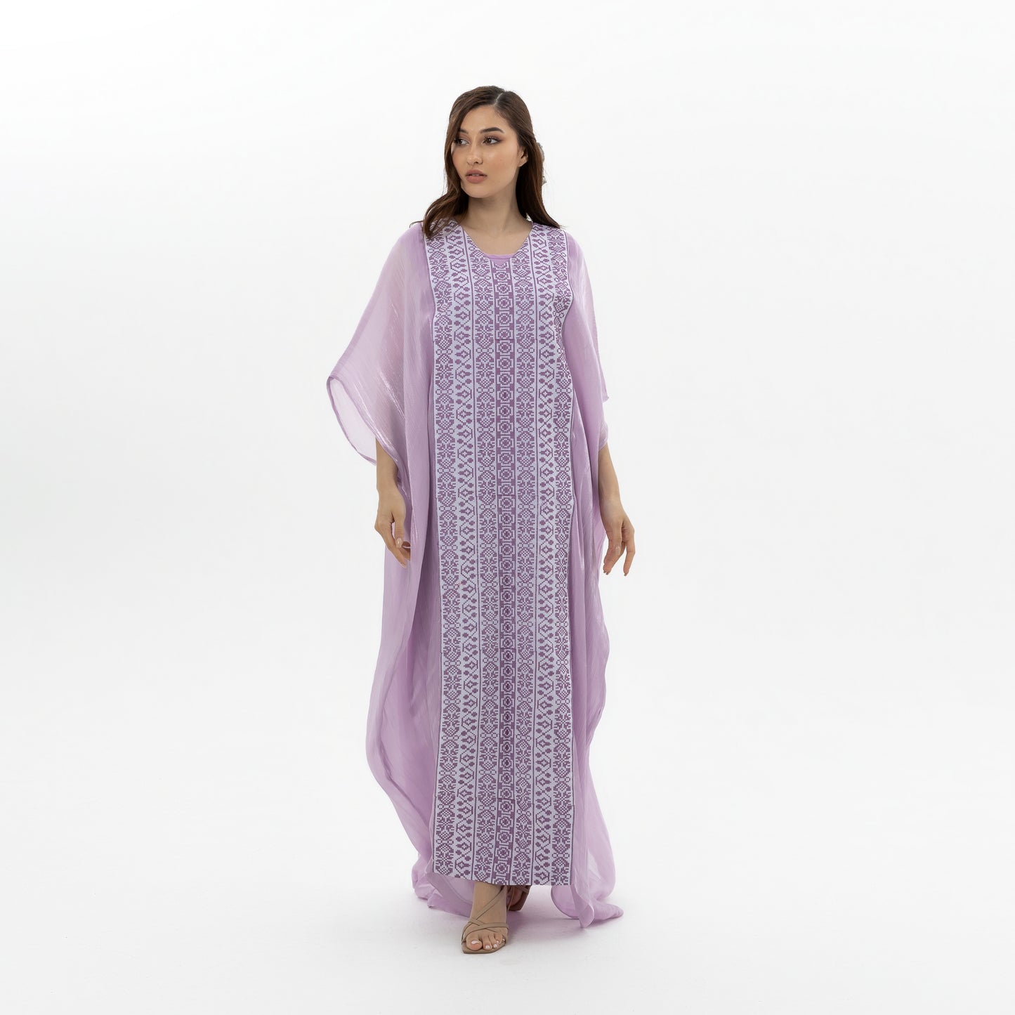 Lavender Kaftan with Embroidery