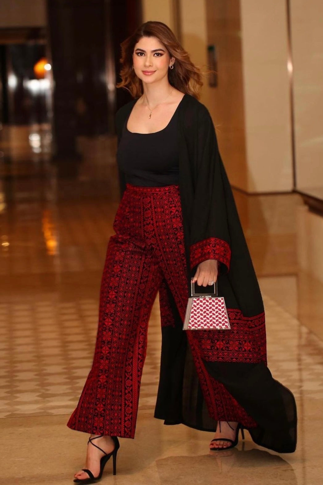 Palestinian Tatreez Pants & Abaya Combo