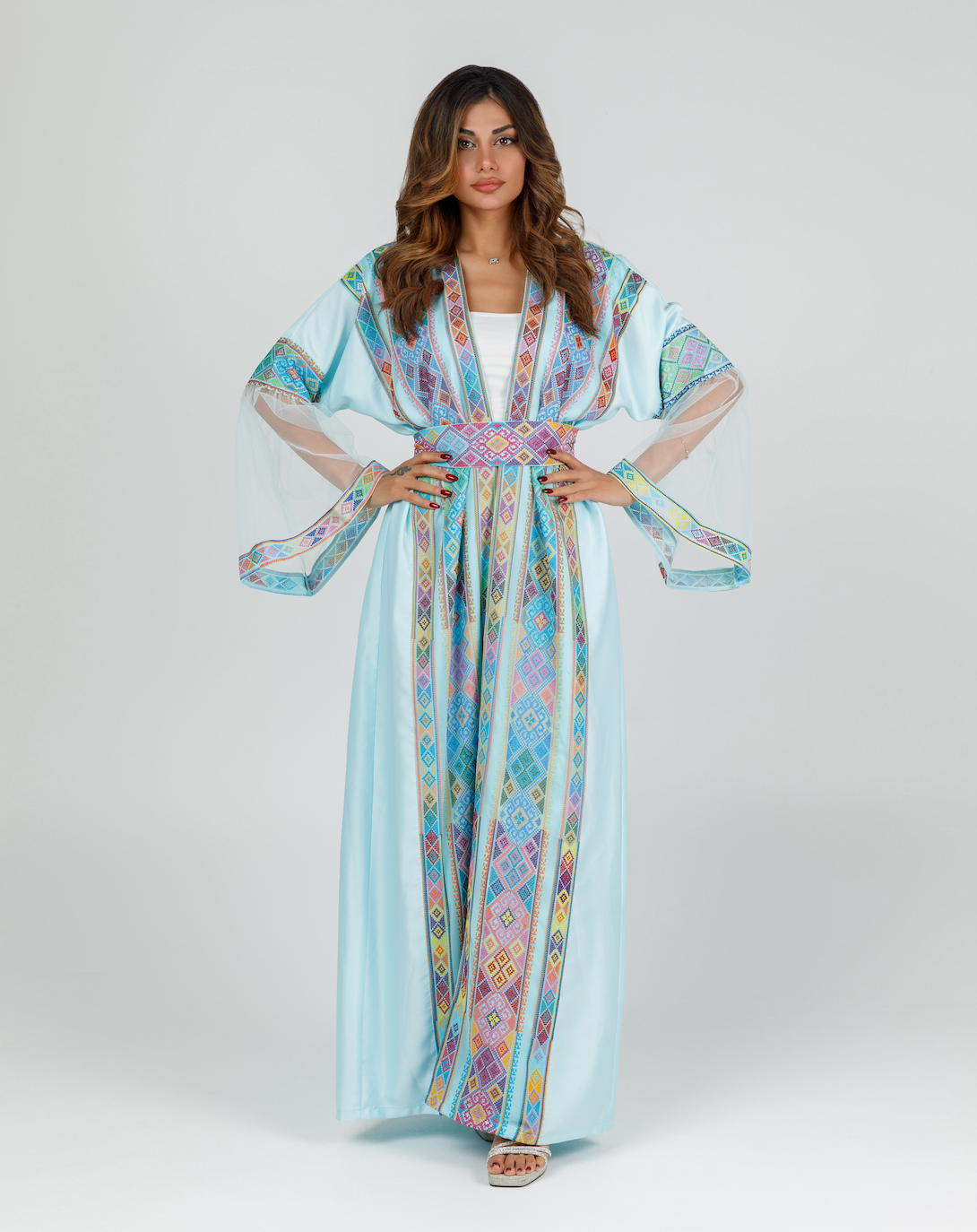 Adult Signature Blue Abaya with Tatreez