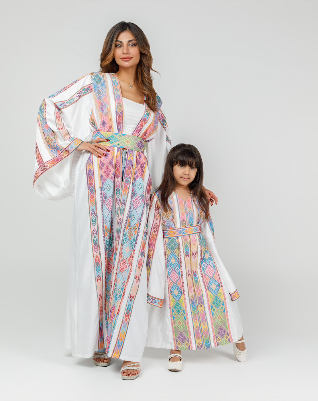 Adult White Kaftan with Tatreez