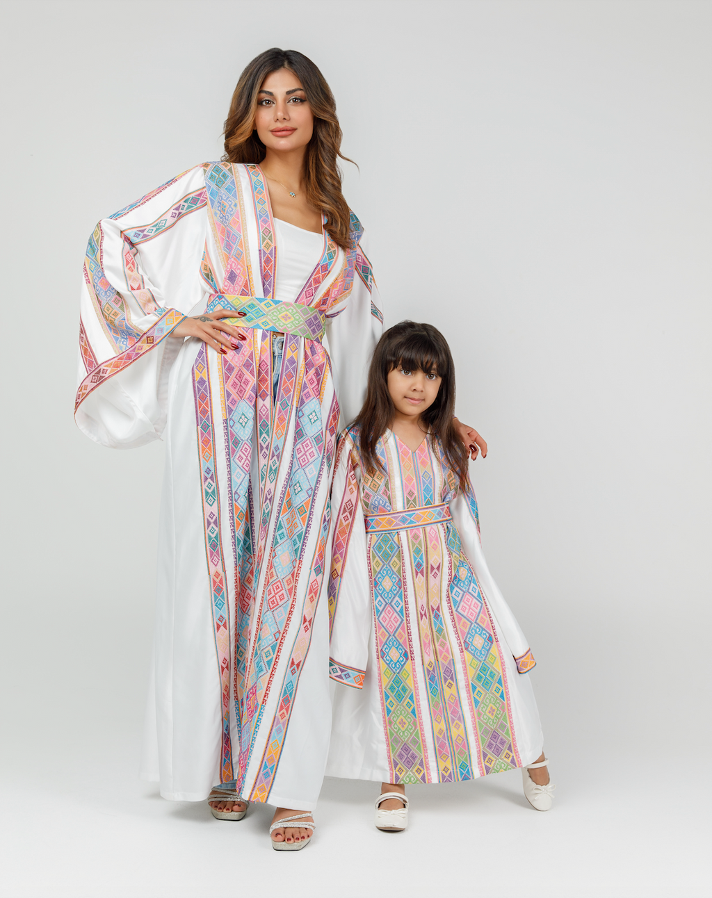 Kids White Kaftan with Tatreez