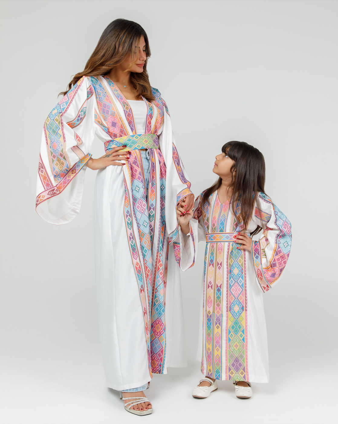 Adult White Kaftan with Tatreez