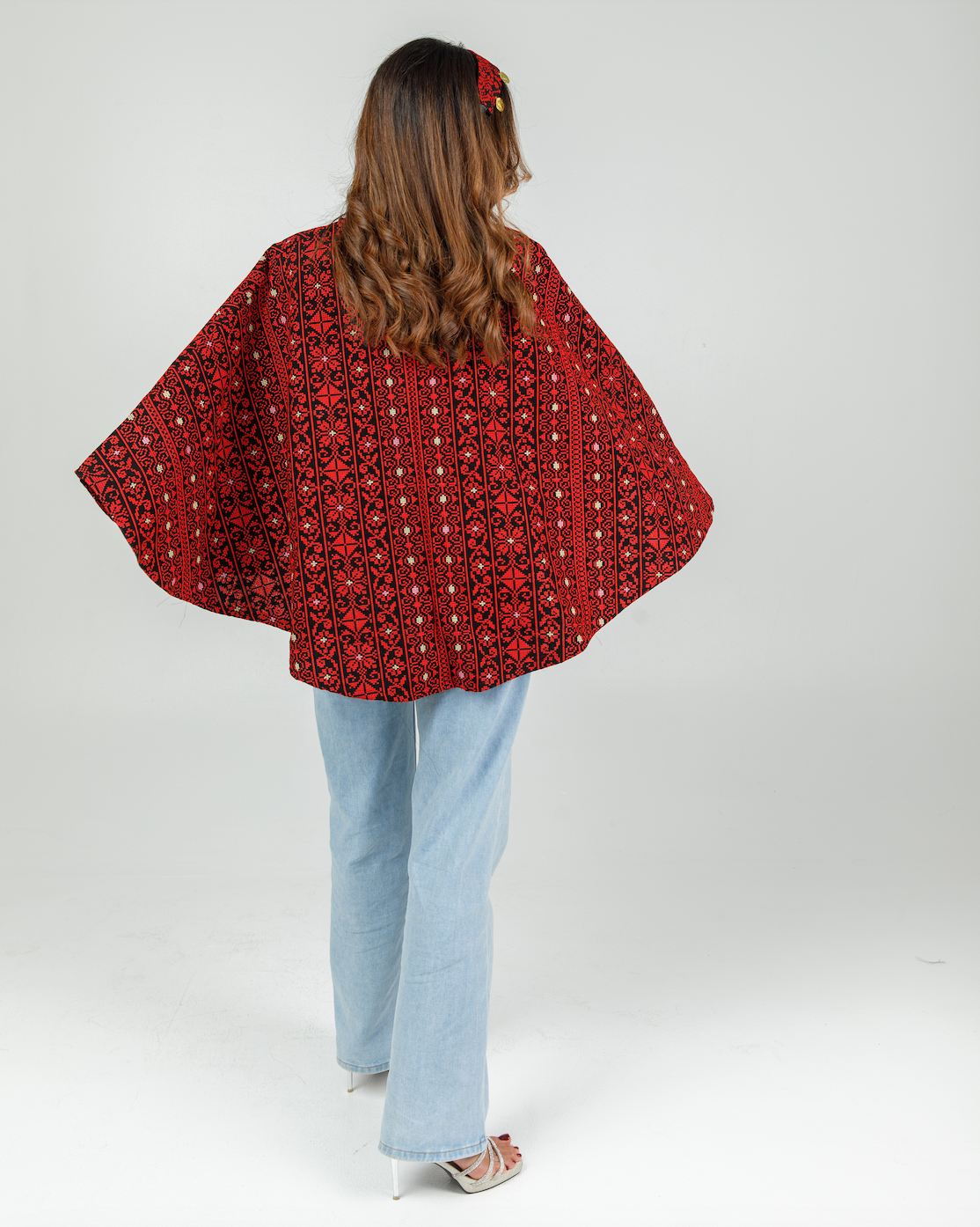 Cape Jacket with Red Tatreez