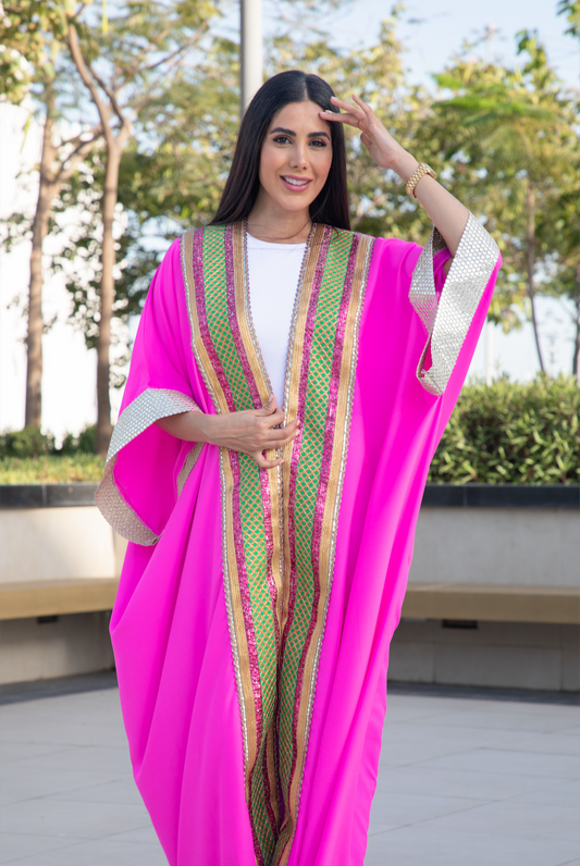 Fuscia Open Bisht