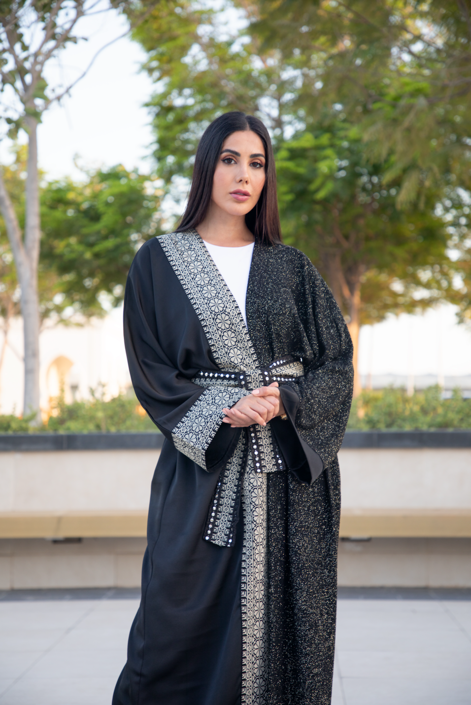 Sequin & Black Tatreez Abaya