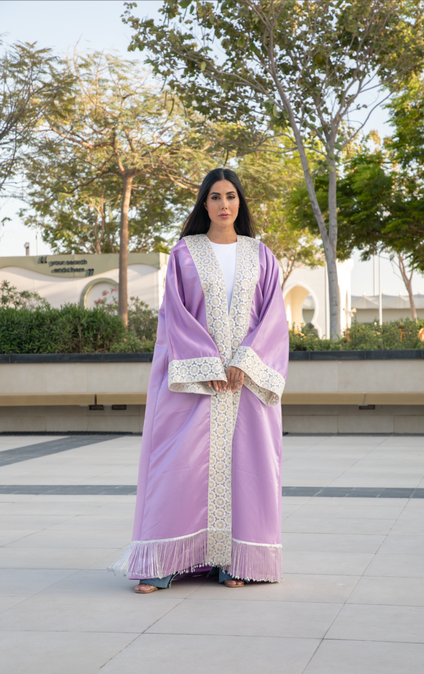 Lavendar Abaya with Tassels