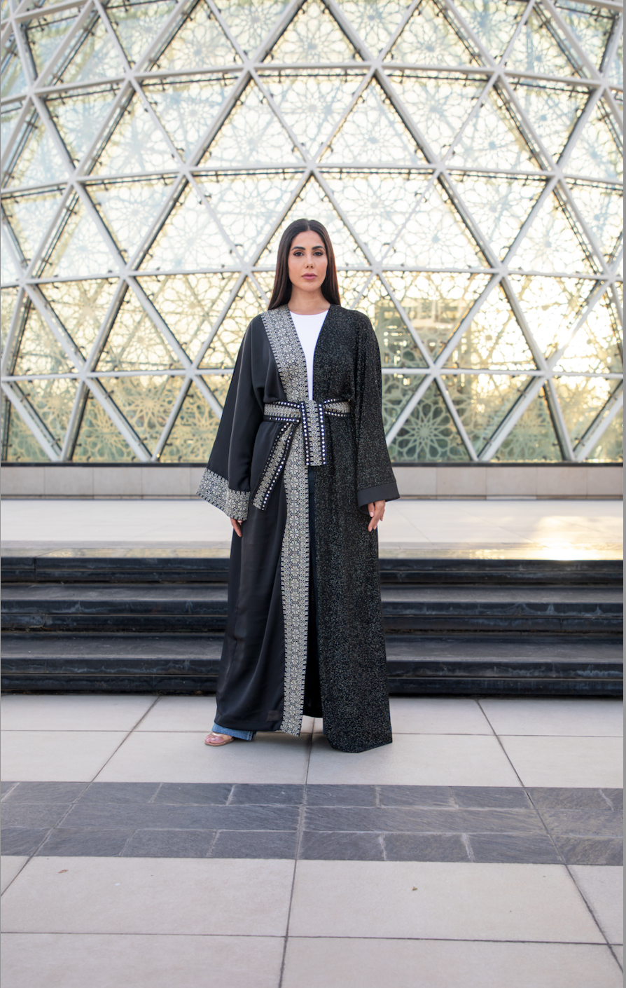 Sequin & Black Tatreez Abaya