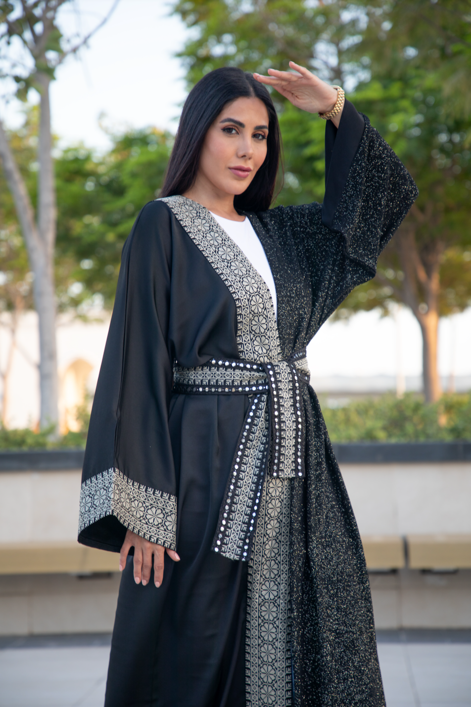 Sequin & Black Tatreez Abaya