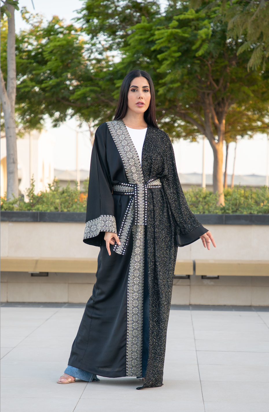 Sequin & Black Tatreez Abaya