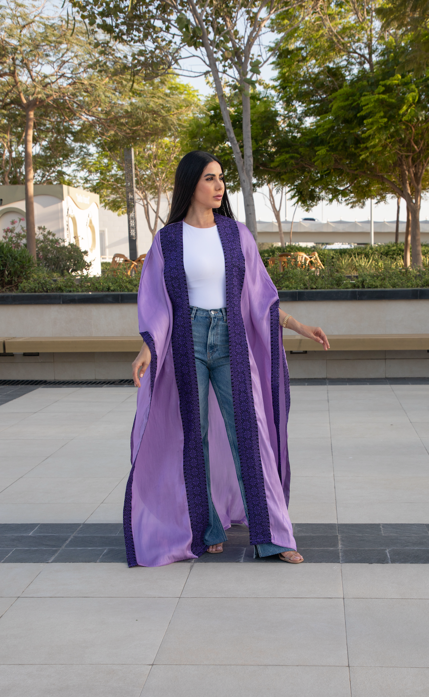 Lavender Cape with Tatreez