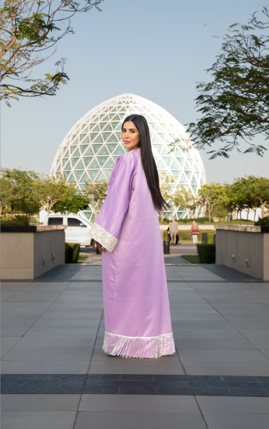 Lavendar Abaya with Tassels