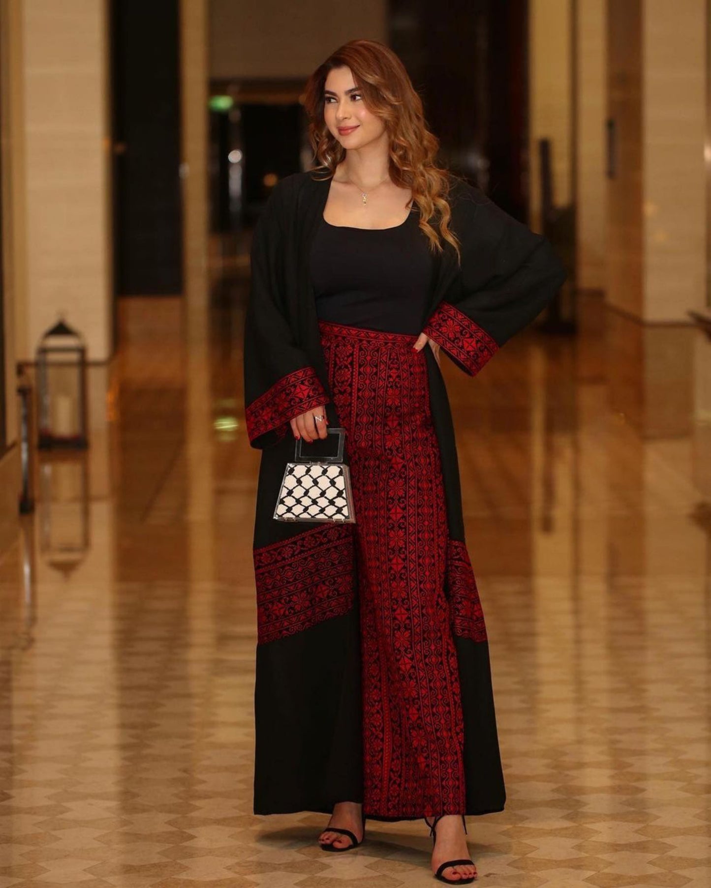 Palestinian Tatreez Pants & Abaya Combo